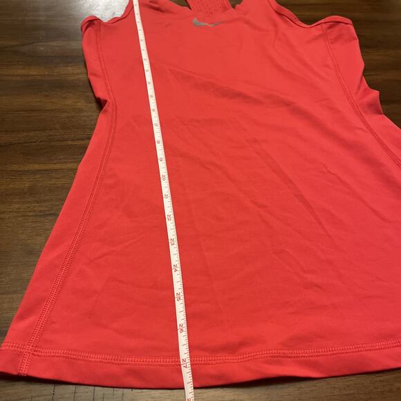 Nike PRO Dri-Fit Womens Sz S Fitted Deep Red/Pink Perforated Racerback Tank Top - Picture 3 of 9